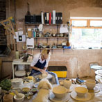 David and Margaret Frith at work at Brookhouse Pottery 2017